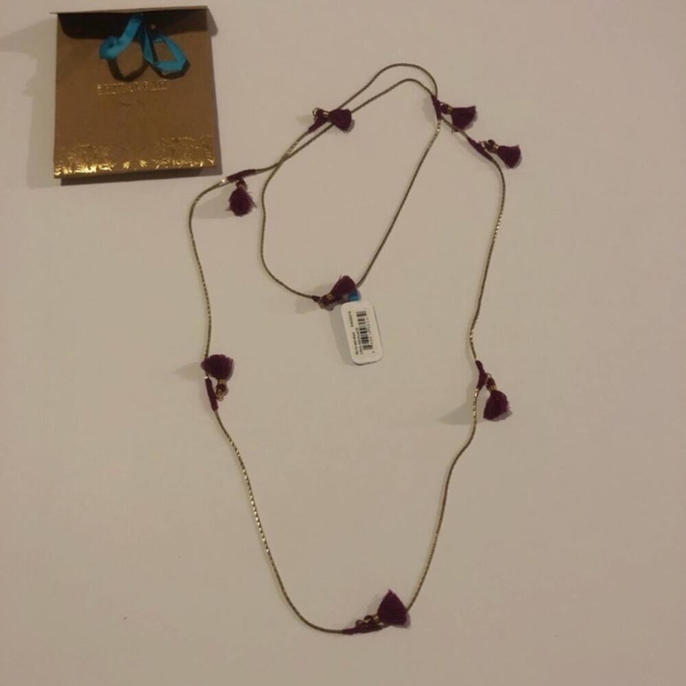 Shiraleah Chicago jewelry - Anthropologie - Lena long necklace in magenta NEW